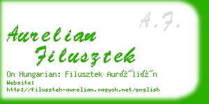 aurelian filusztek business card